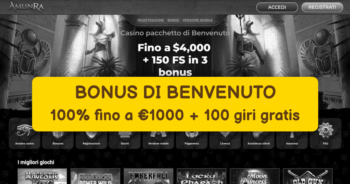 AmunRa Casino: Migliori Slot Online e Bonus in Italia
